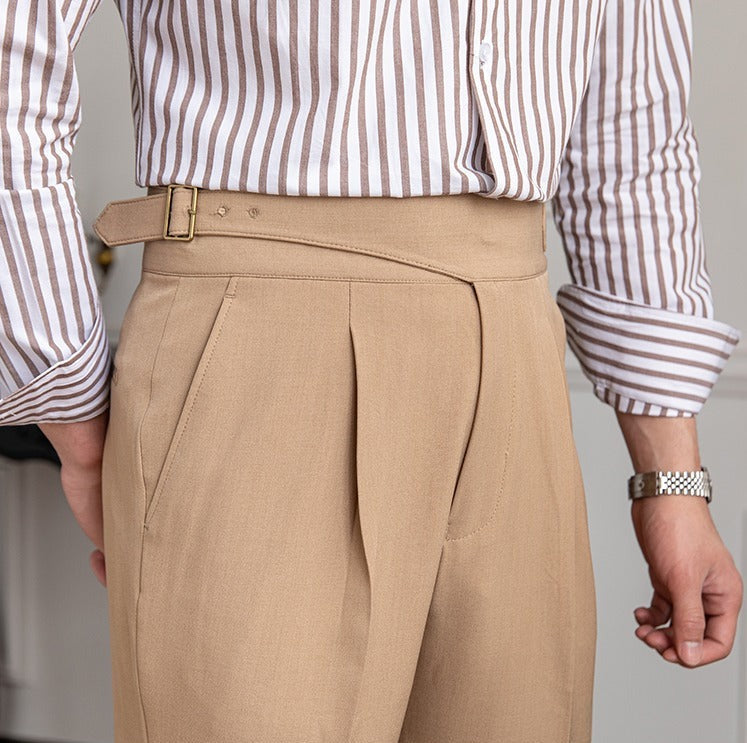 Burlane Straight Leg Pleated Trousers