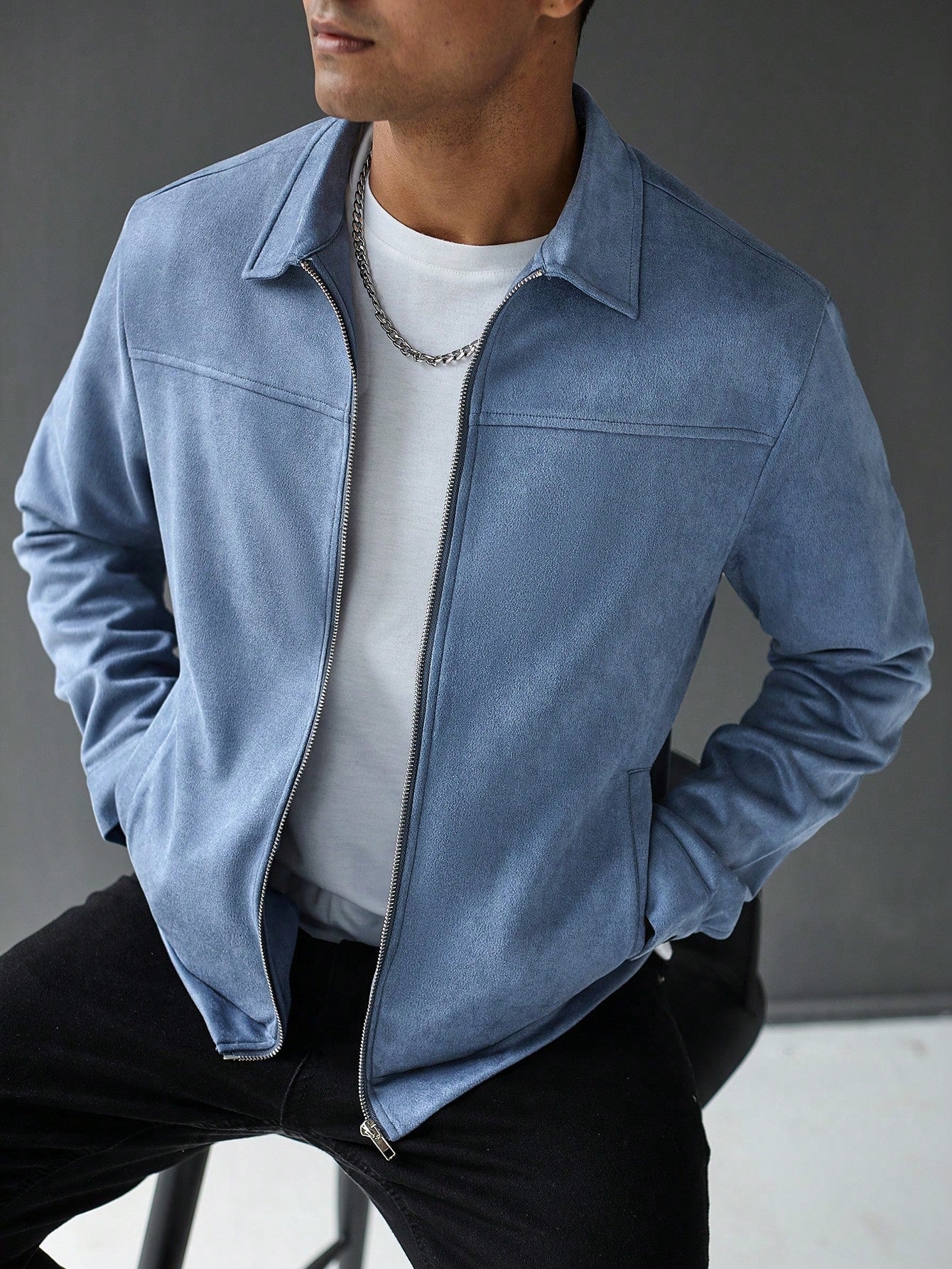 Burlane Casual Solid Color Jacket