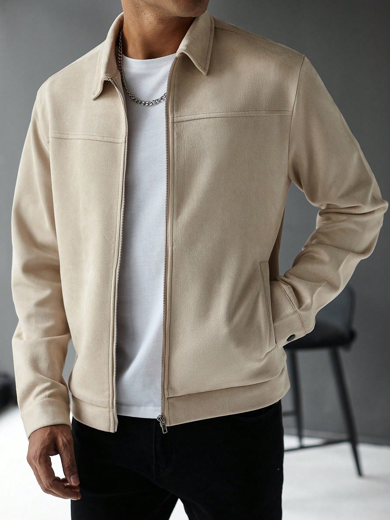 Burlane Casual Solid Color Jacket