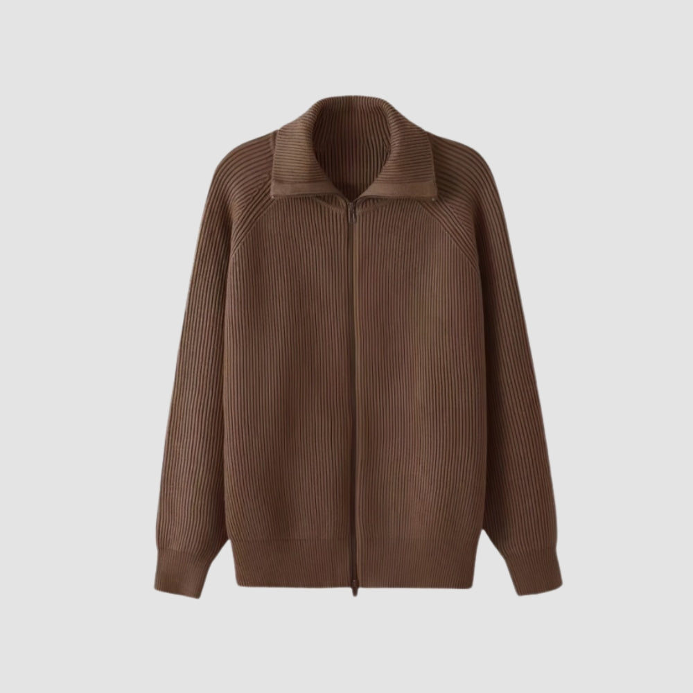 Burlane Thick Knitted Zipper Sweater Cardigan