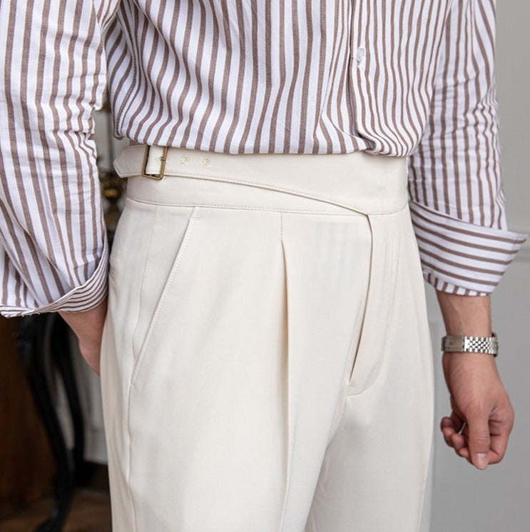 Burlane Straight Leg Pleated Trousers