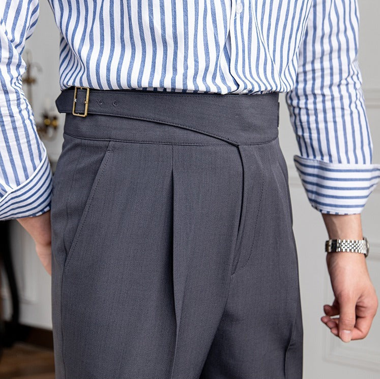 Burlane Straight Leg Pleated Trousers
