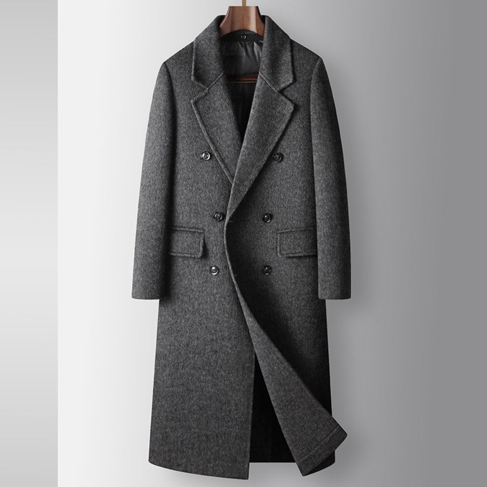 Burlane Double-Breasted Knee-Length Woolen Coat