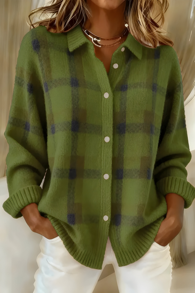 Anna | Soft cardigan with a check pattern