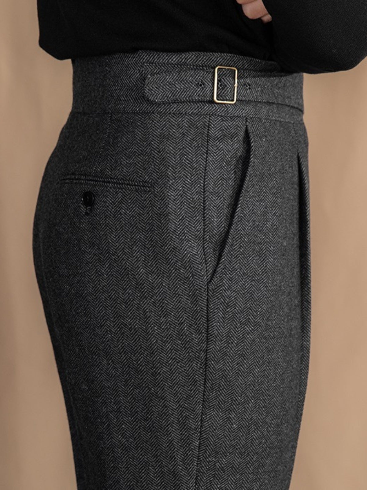 Burlane Herringbone Casual British Woolen Trousers