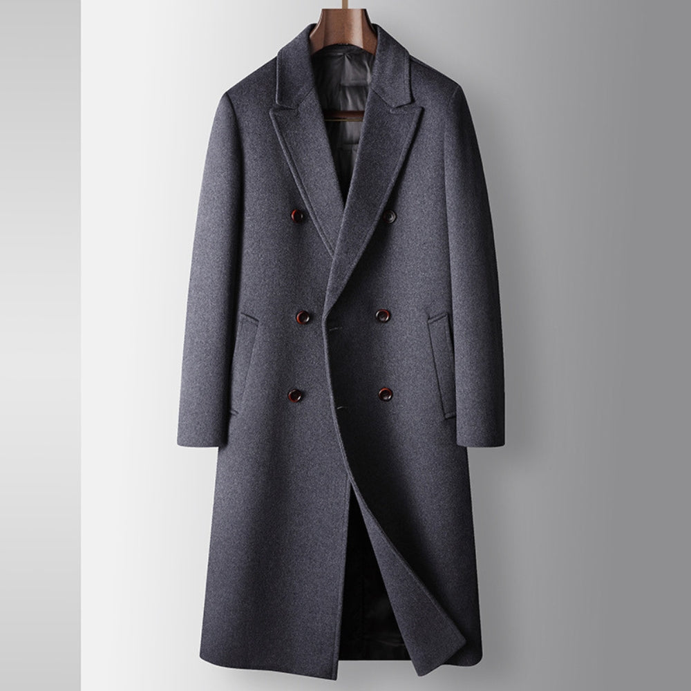 Burlane Double-Breasted Wool Windbreaker Coat