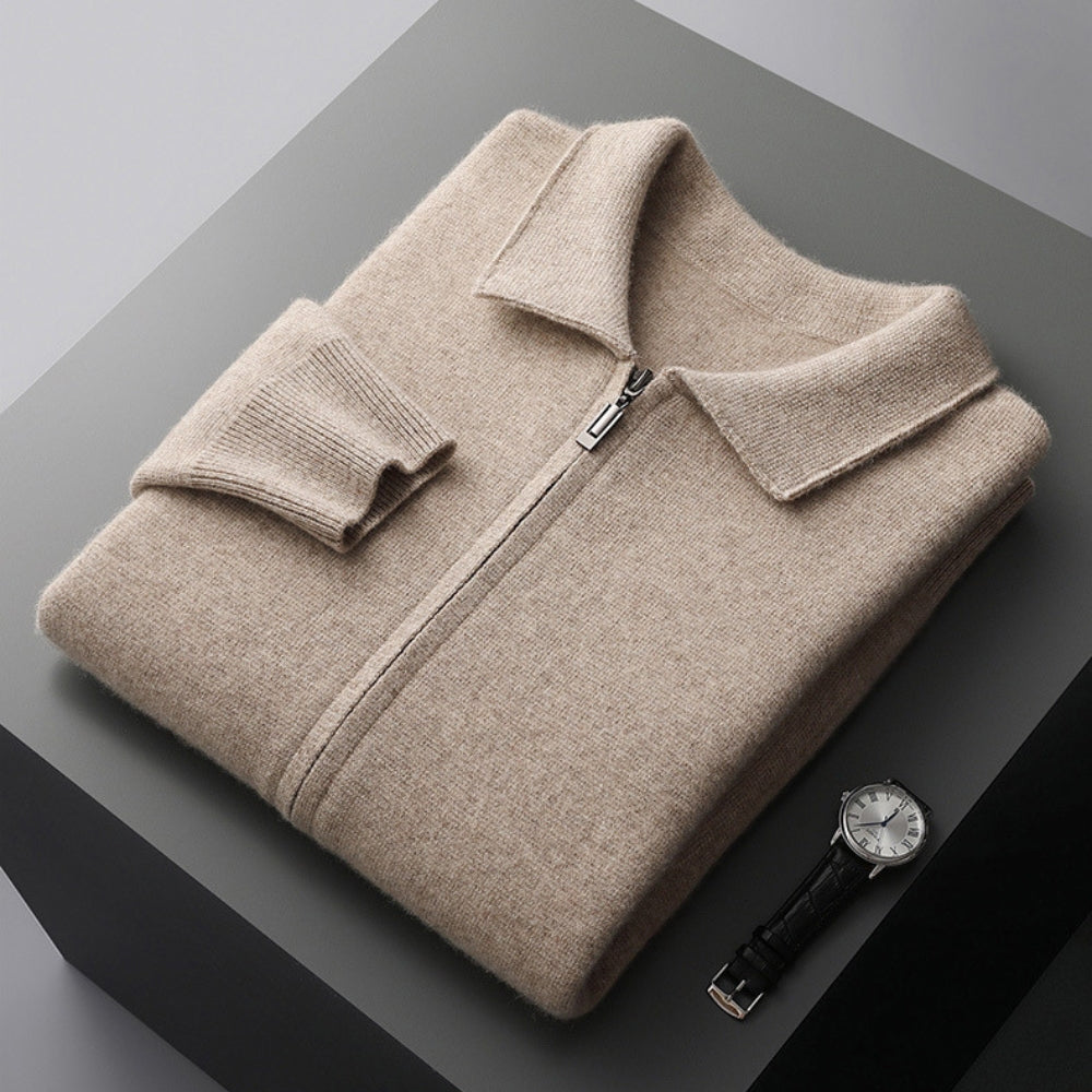 Burlane Woolen Cashmere Lapel Collar Cardigan