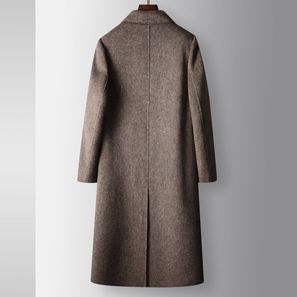 Burlane Double-Breasted Knee-Length Woolen Coat