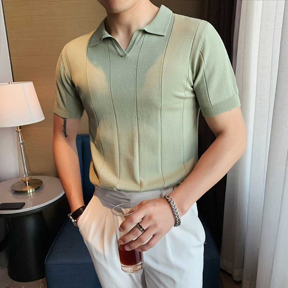 Burlane V-Neck Ice Silk POLO T-Shirt