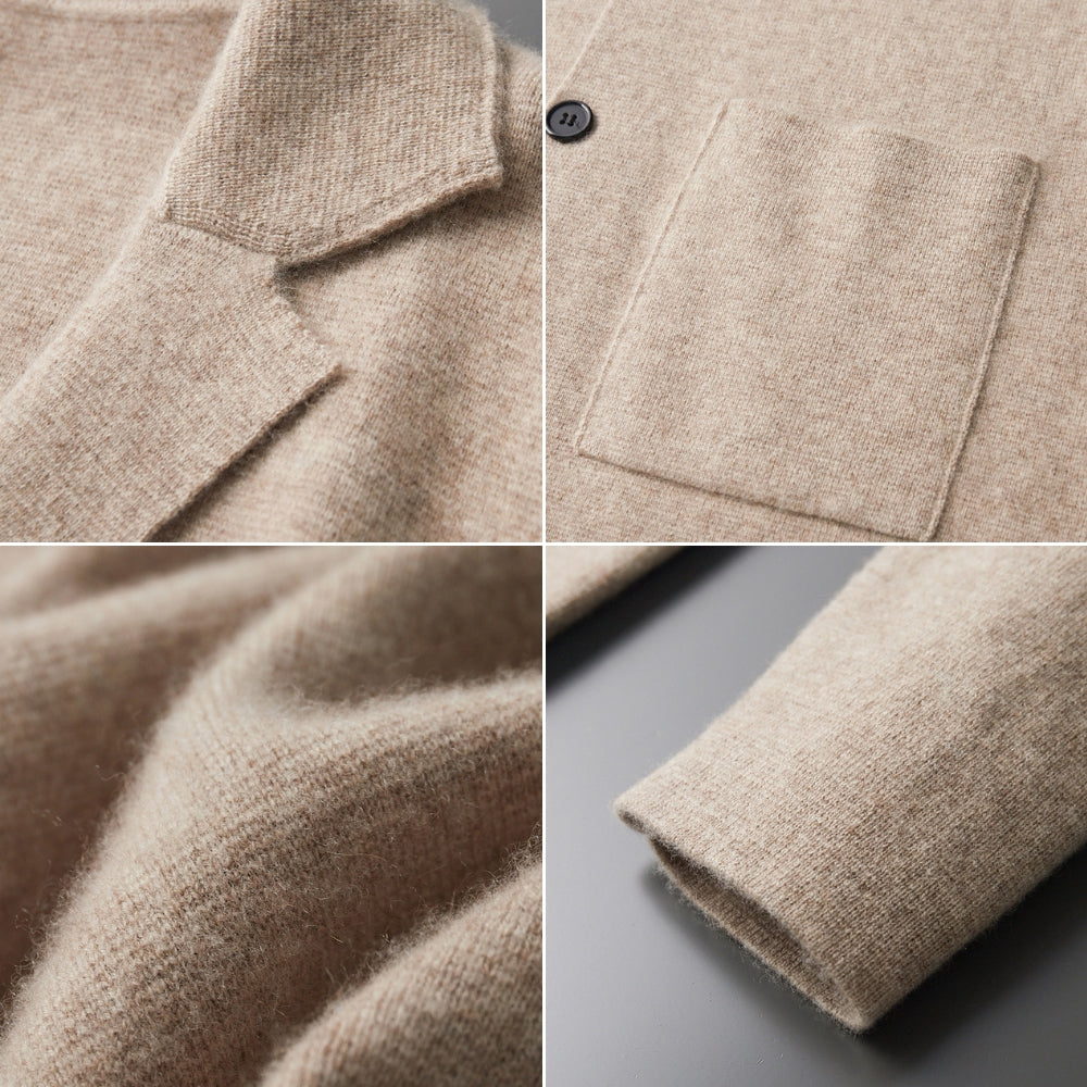 Burlane V-Neck Pure Cashmere Wool Cardigan