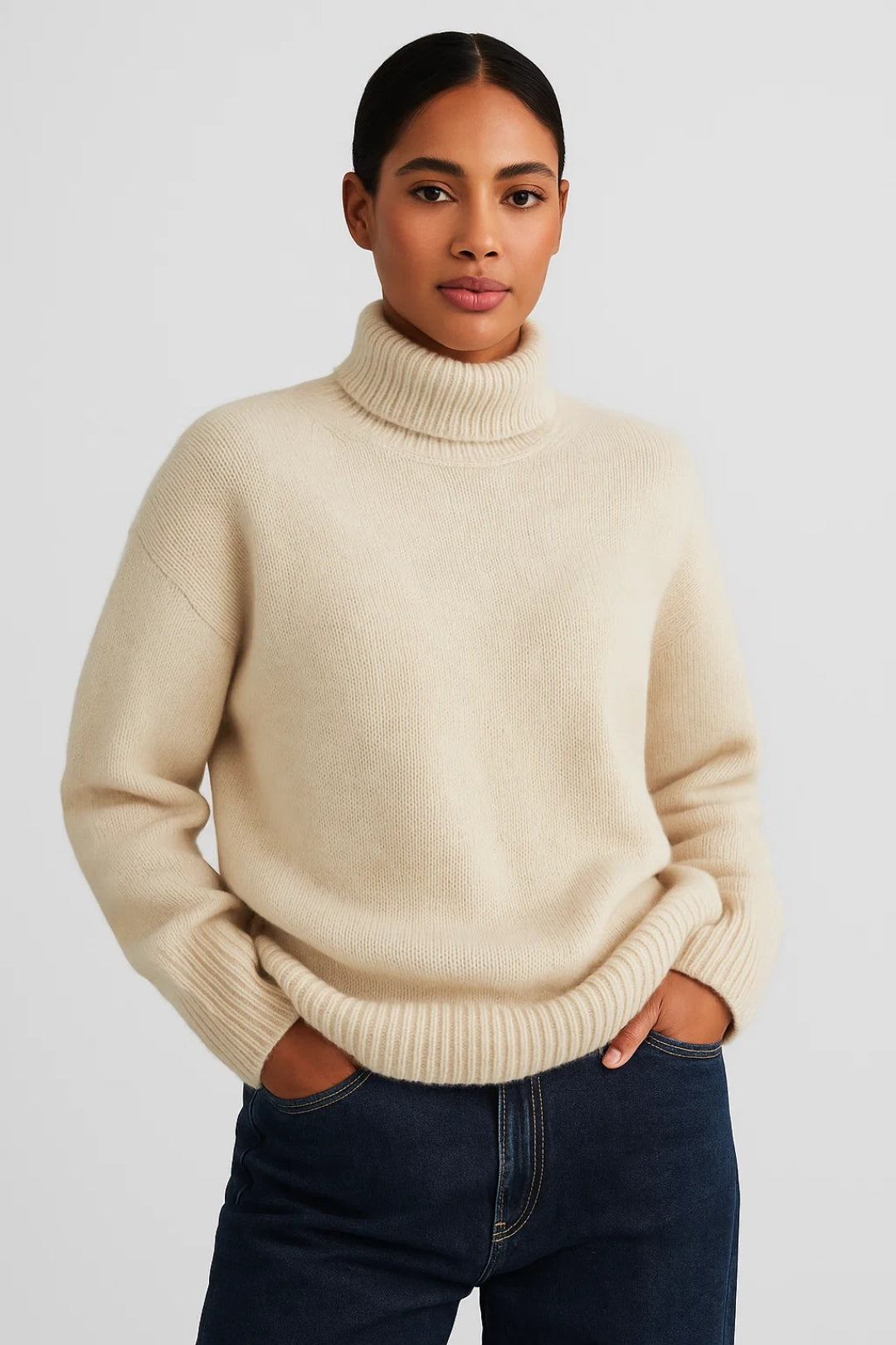 MELIORA | LOOSE-FIT ROLL-NECK KNIT SWEATER