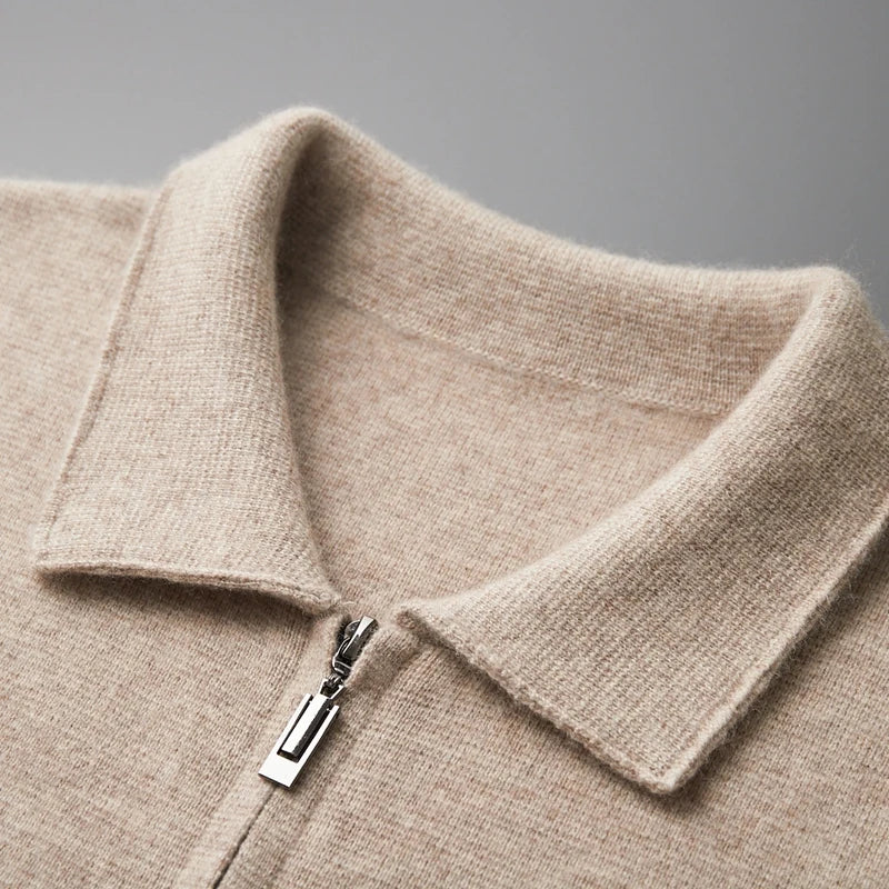 Burlane Men’s Cashmere Knitted Zip-Through Jacket