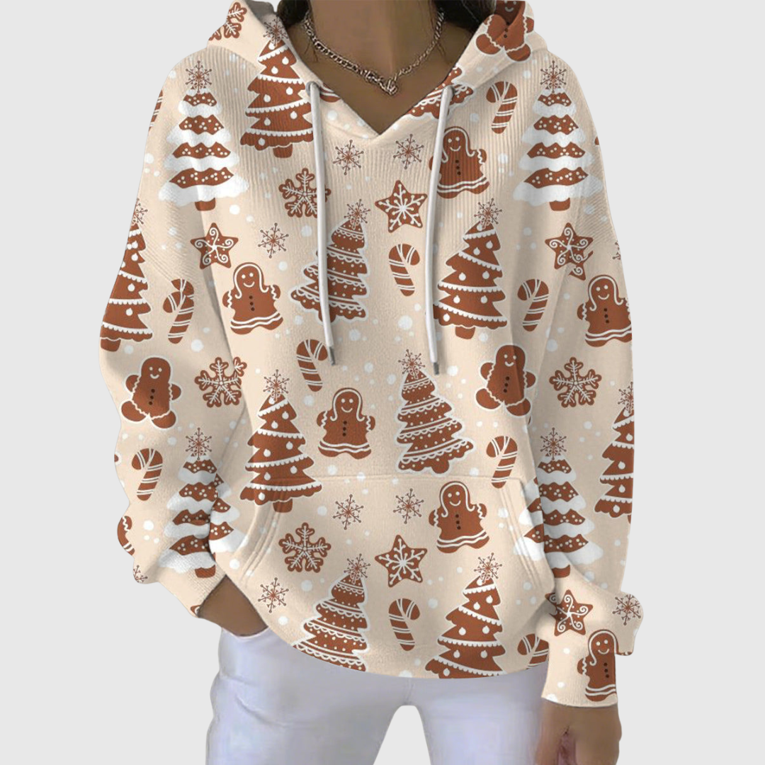 SNOWFLAKE | CHRISTMAS PRINT CASUAL HOODIE