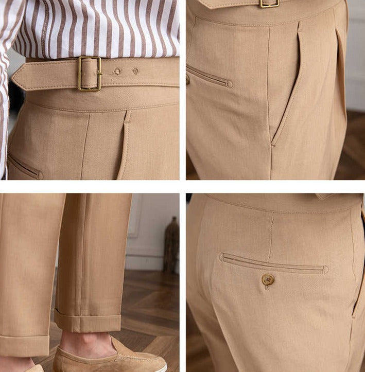 Burlane Straight Leg Pleated Trousers