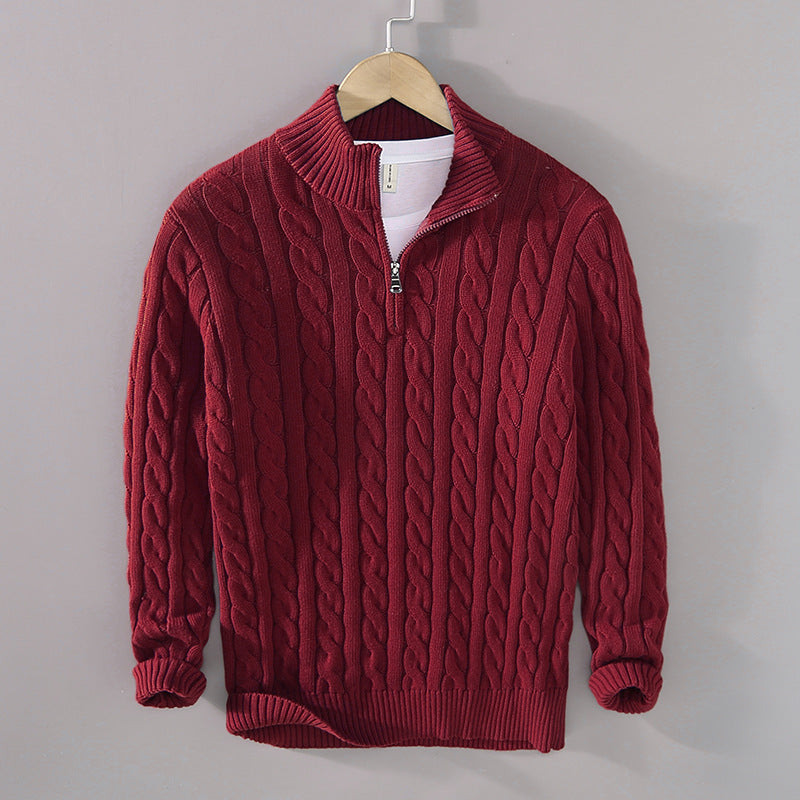 Burlane Half-zip Cable-knit sweater