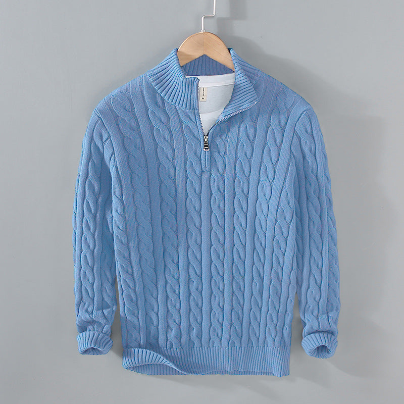 Burlane Half-zip Cable-knit sweater