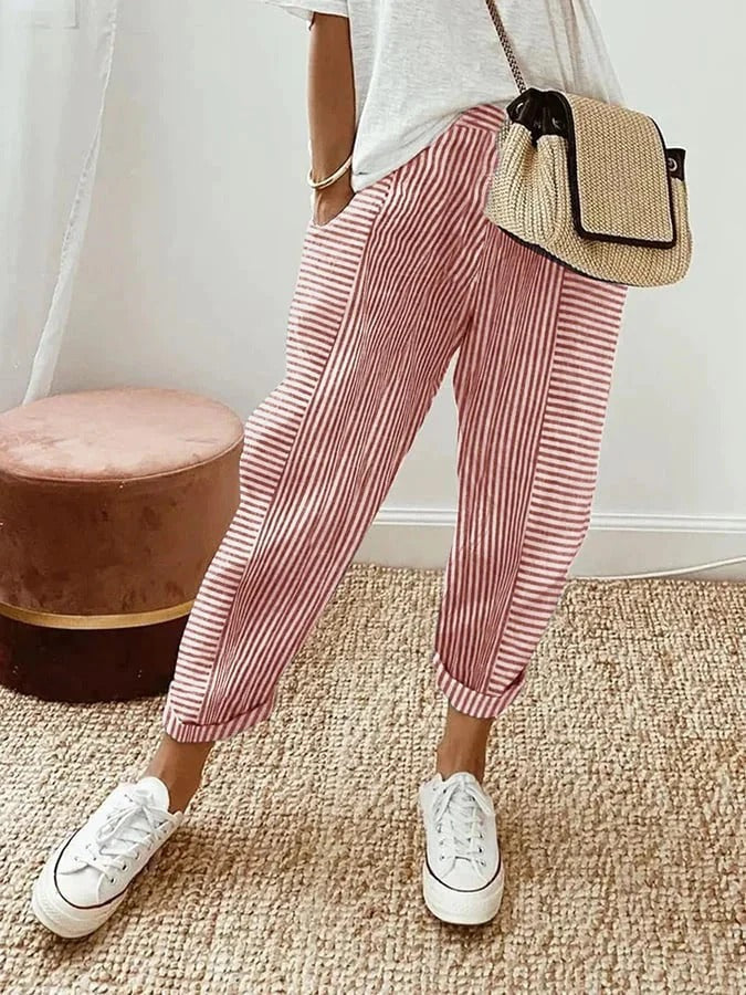 VEYRA | STRIPED RELAXED TROUSERS