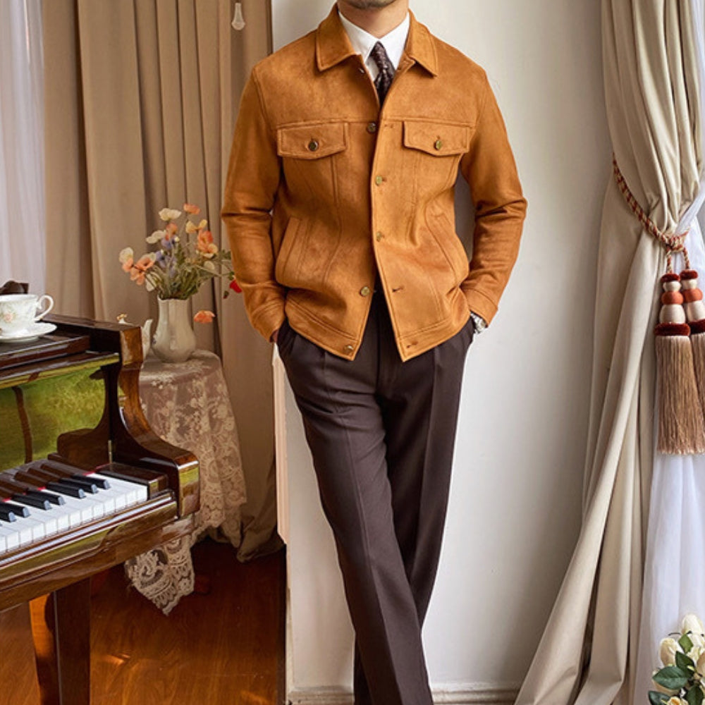 Burlane Suede Lapel Casual Jacket