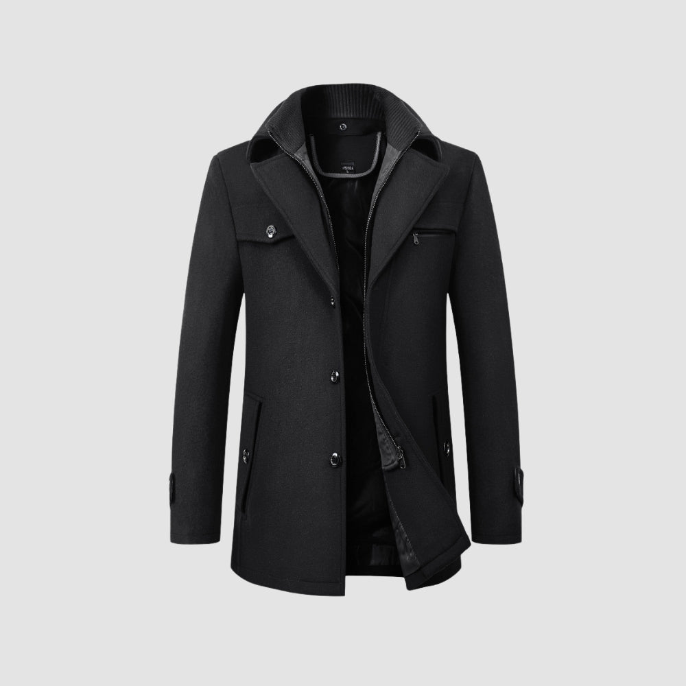 Burlane Mid-Length Woolen Coat Business Casual Style