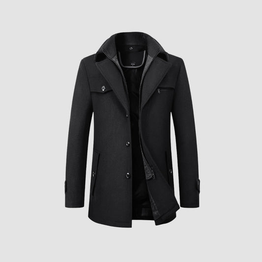 Burlane Mid-Length Woolen Coat Business Casual Style