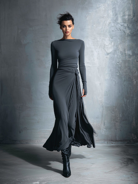YASMINA | MAXI DRESS WITH SIDE TIE