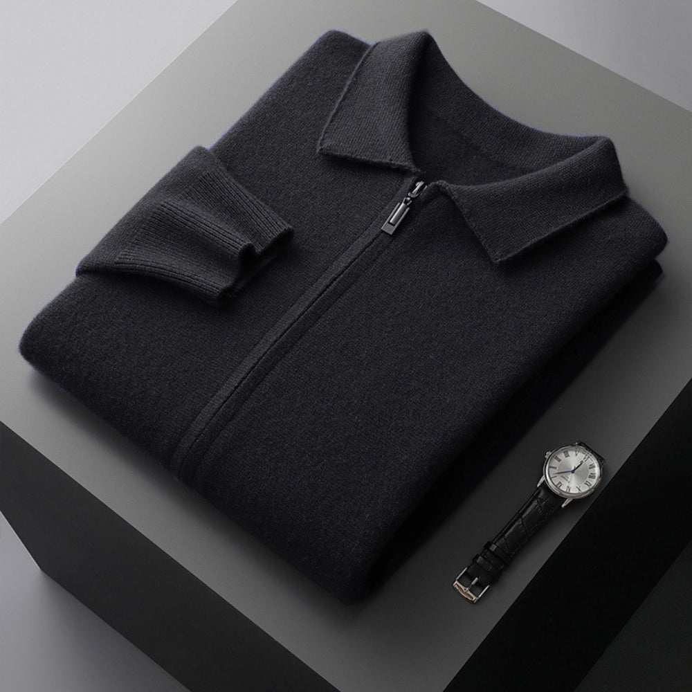 Burlane Woolen Cashmere Lapel Collar Cardigan