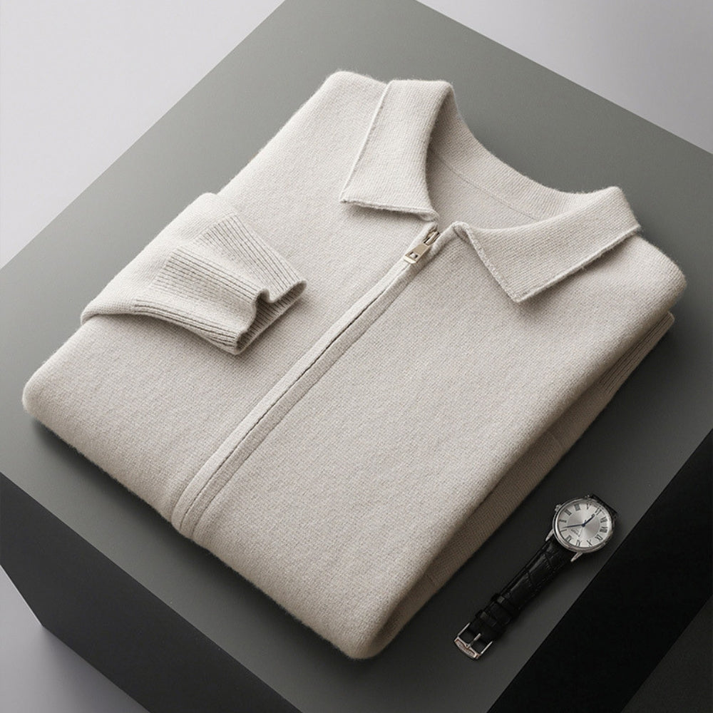 Burlane Woolen Cashmere Lapel Collar Cardigan