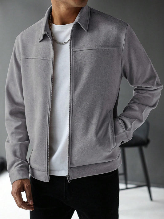 Burlane Casual Solid Color Jacket