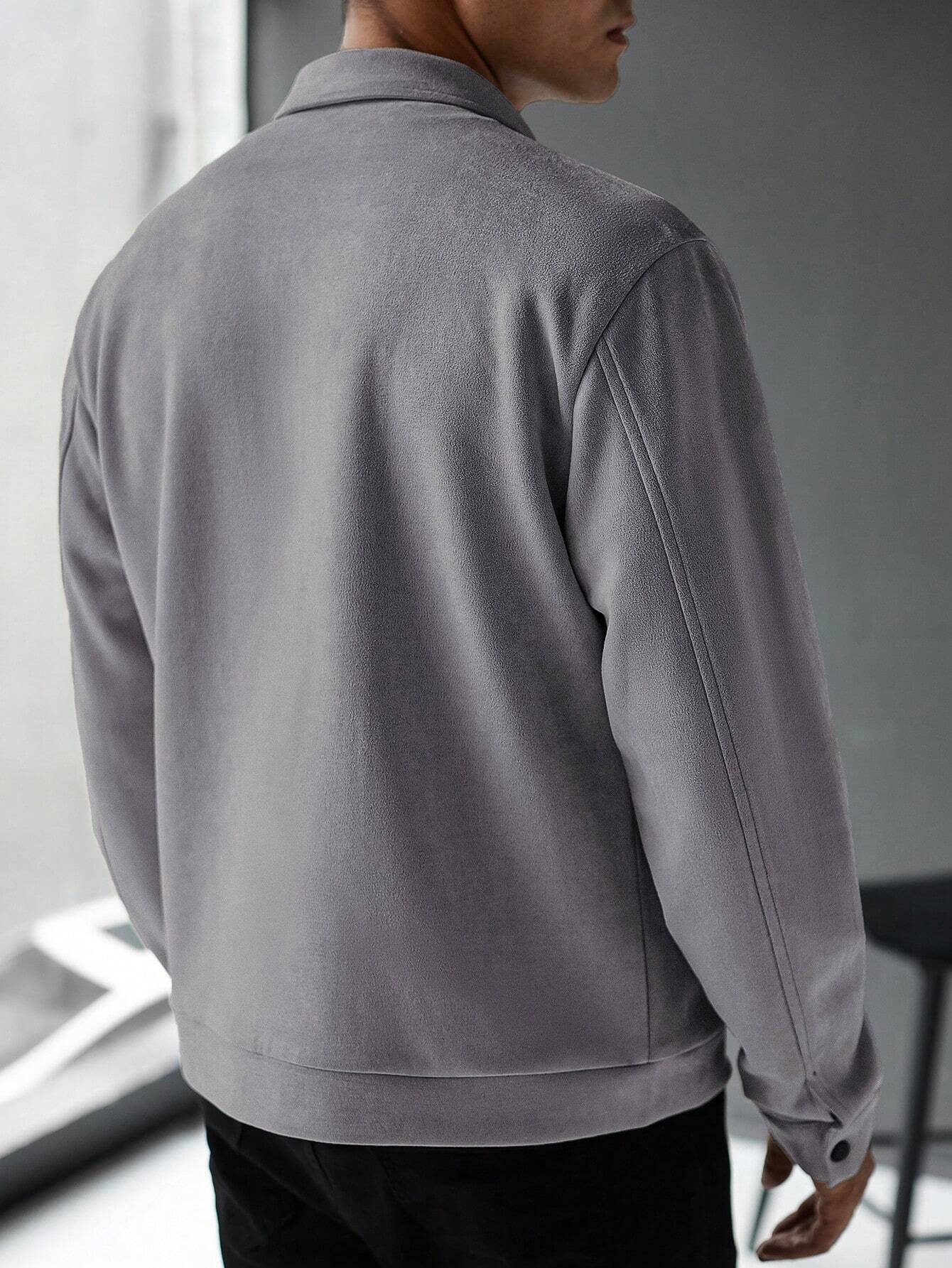 Burlane Casual Solid Color Jacket