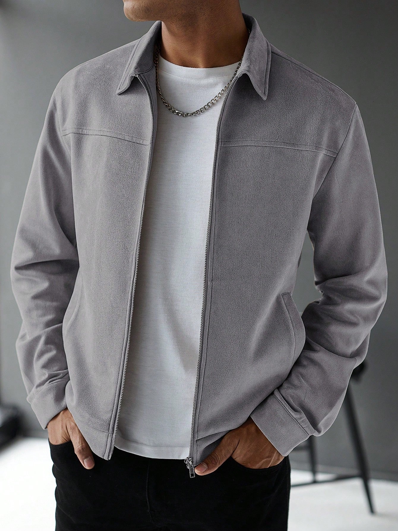 Burlane Casual Solid Color Jacket