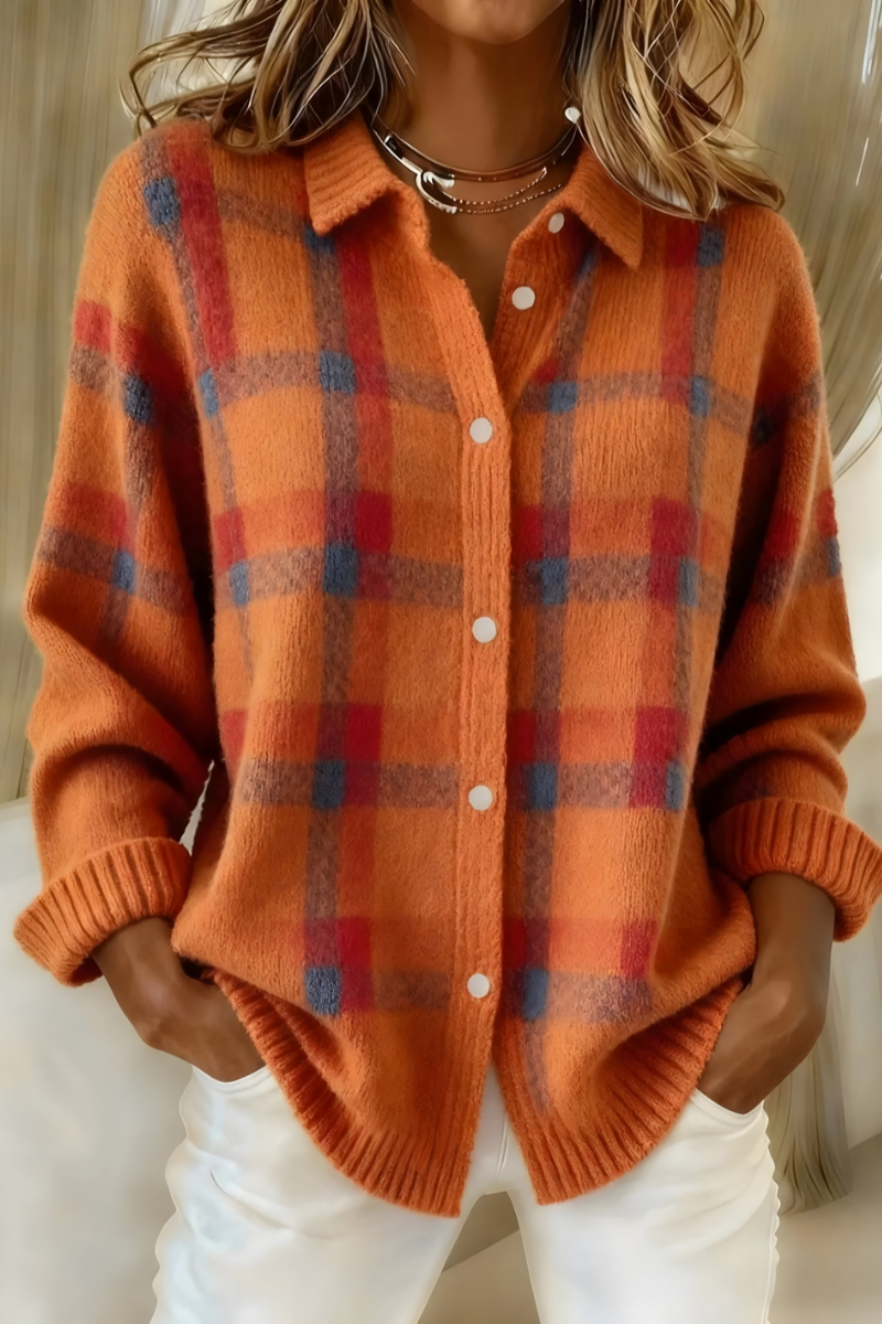 Anna | Soft cardigan with a check pattern