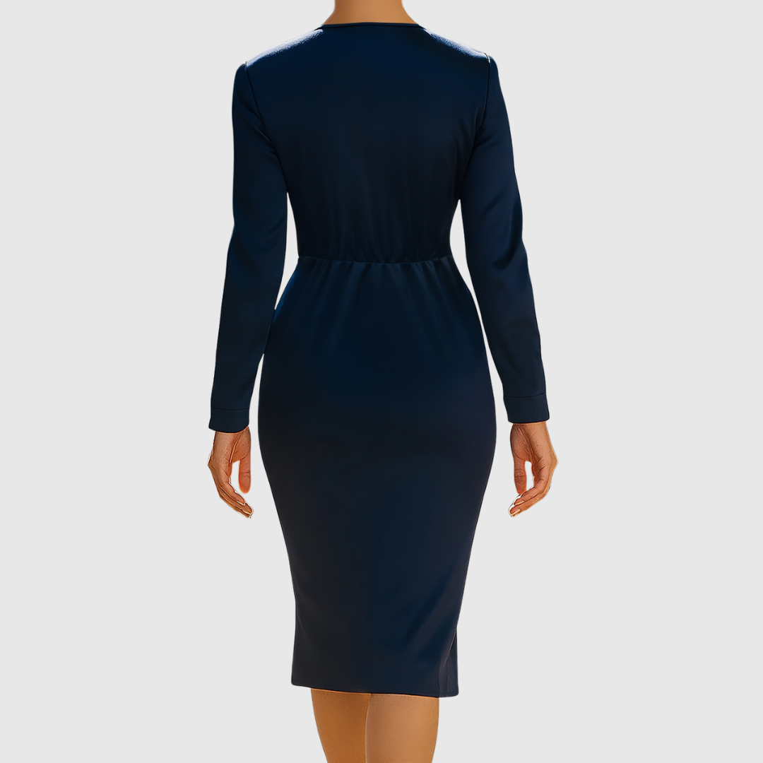 AVA | ELEGANT DEEP V-NECK DRESS