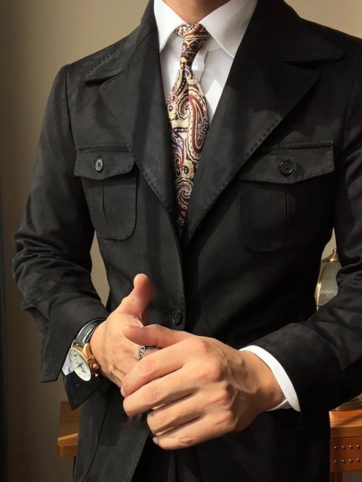 Burlane Italian Slim Fit Velvet Suede Jacket