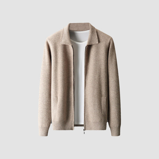 Burlane Woolen Cashmere Lapel Collar Cardigan