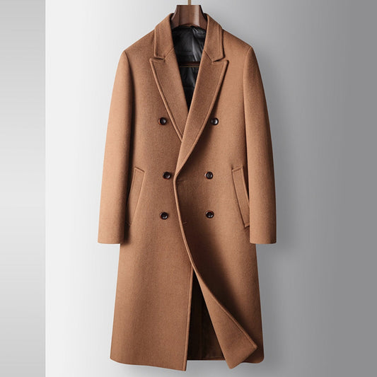 Burlane Double-Breasted Wool Windbreaker Coat