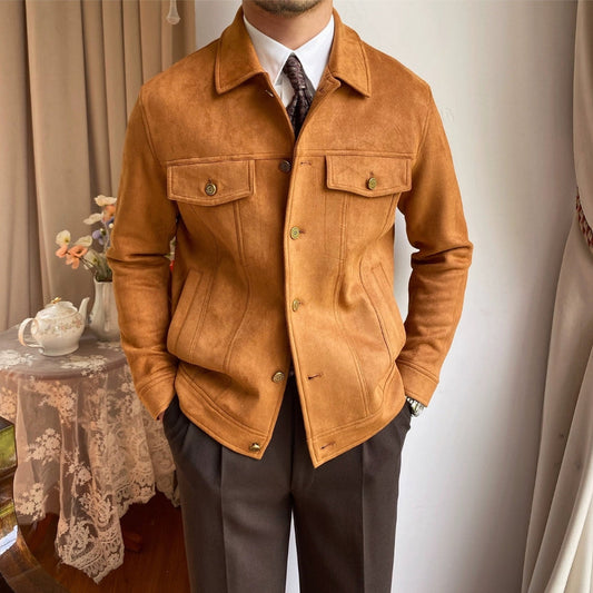 Burlane Suede Lapel Casual Jacket