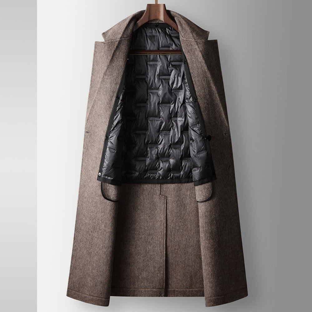 Burlane Double-Breasted Knee-Length Woolen Coat