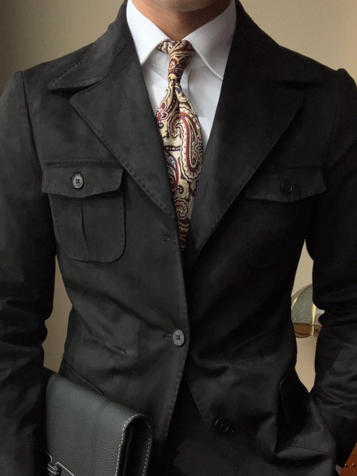 Burlane Italian Slim Fit Velvet Suede Jacket