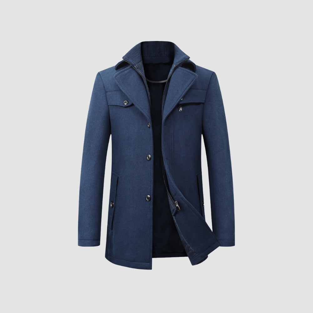 Burlane Mid-Length Woolen Coat Business Casual Style