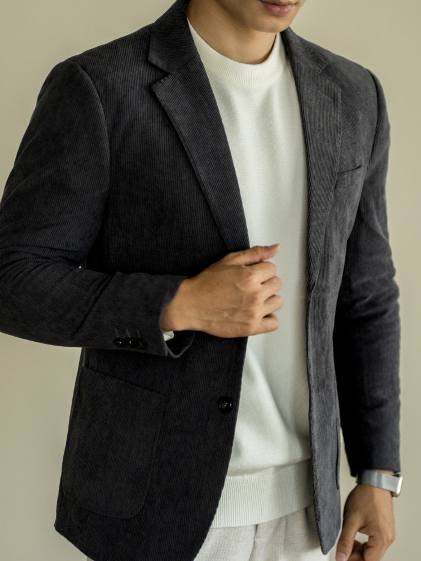 Burlane Corduroy Slim Fit Casual Suit Jacket