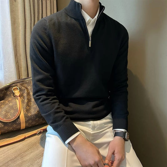 Burlane Half-Turtleneck Zipper Knitted Sweater