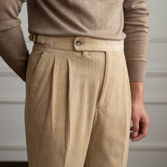 Burlane Corduroy Drape Casual Trousers