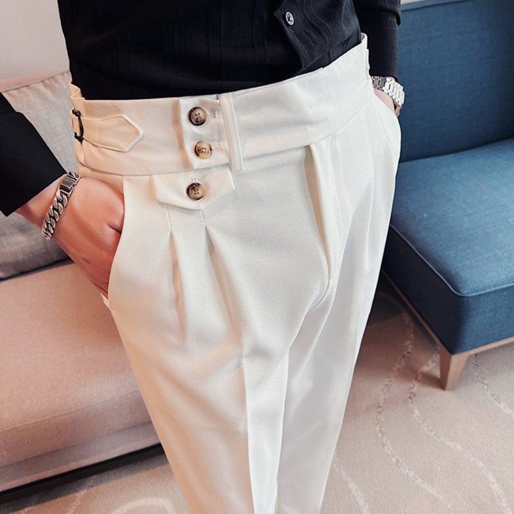 Burlane High-Waist Naples Straight-Leg Trousers