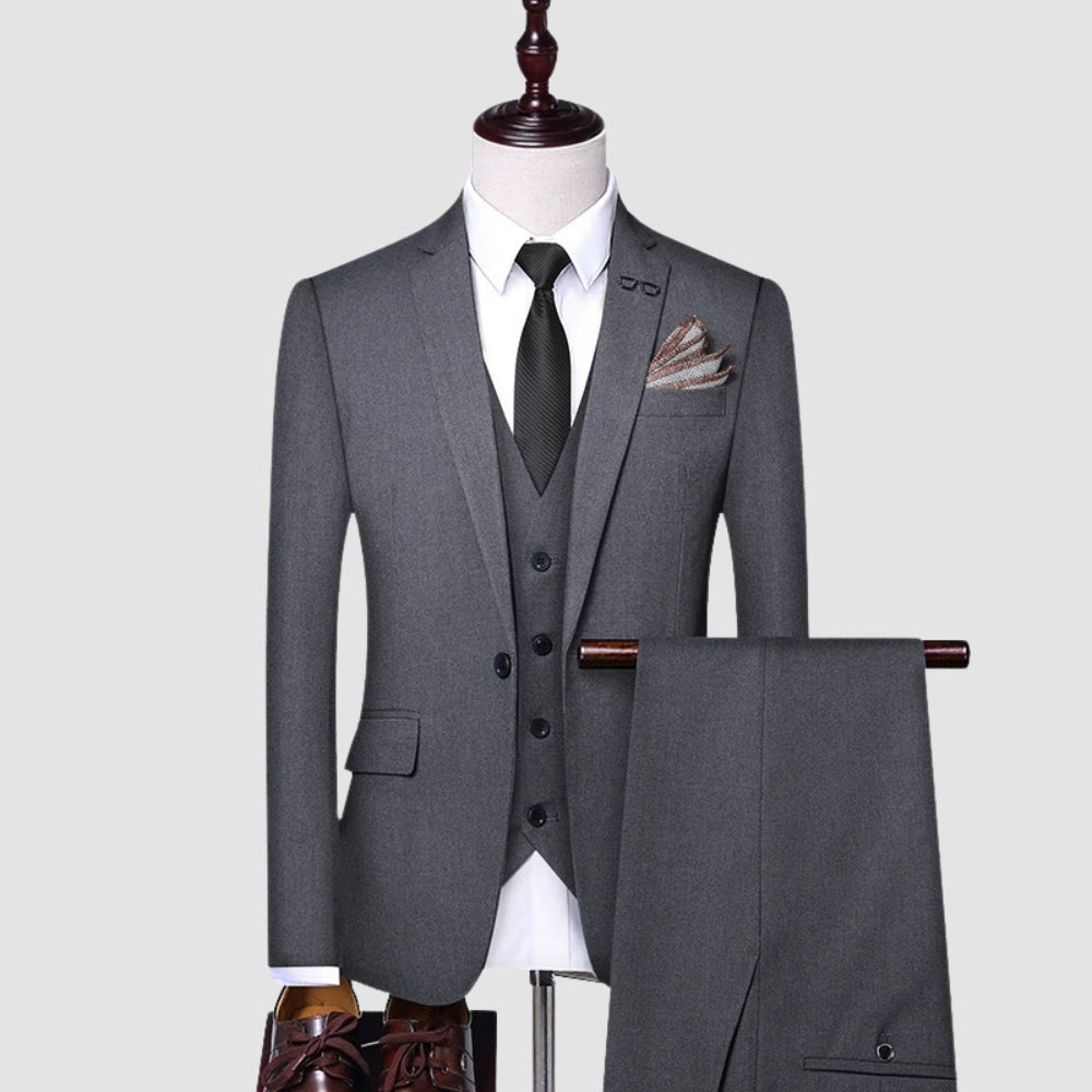 Burlane Three-Piece Slim Fit Wedding Groom Banquet Suit