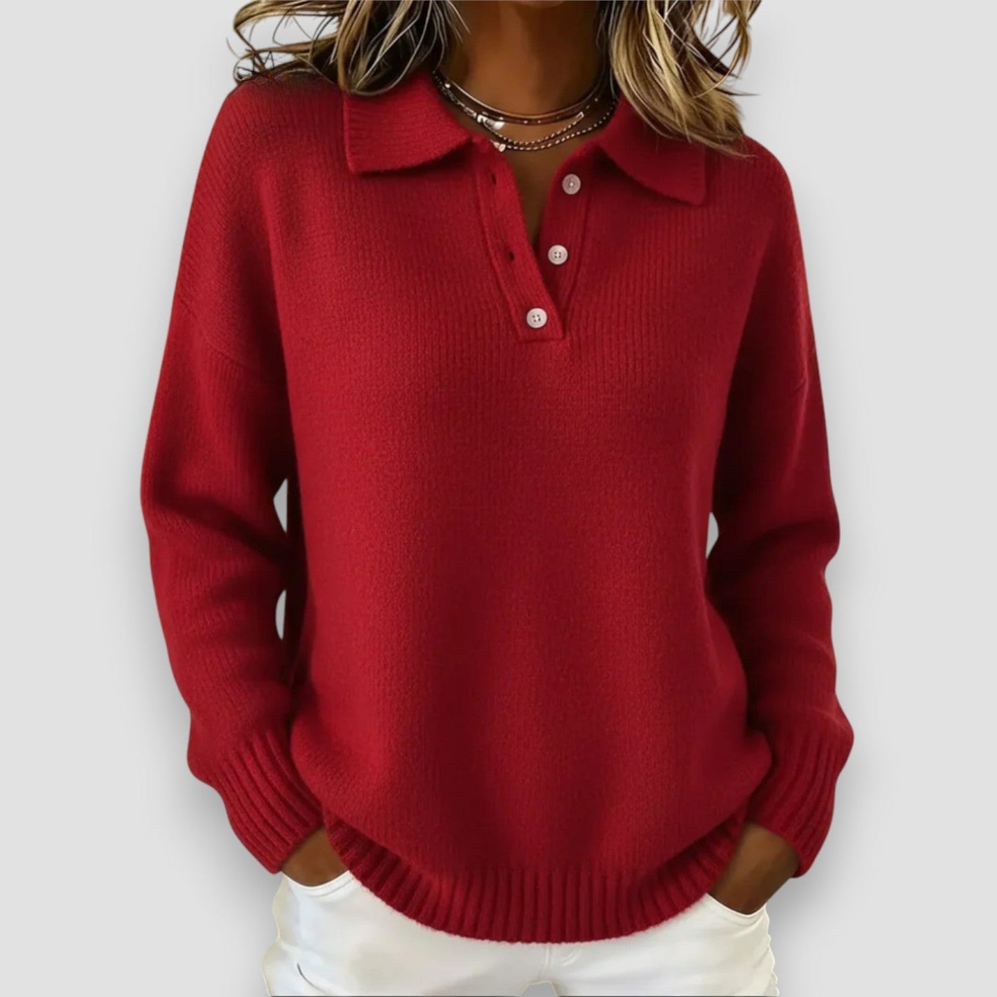 HAYDEN | SOFT KNIT POLO SWEATER