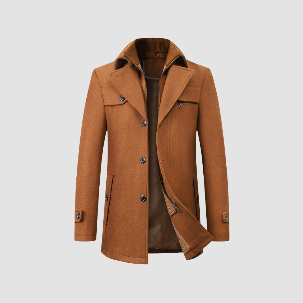 Burlane Mid-Length Woolen Coat Business Casual Style