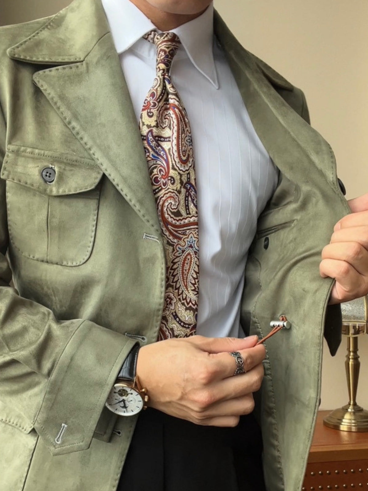 Burlane Italian Slim Fit Velvet Suede Jacket