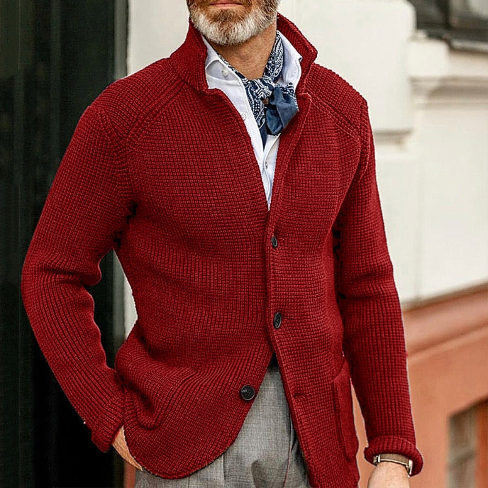 Burlane Slim-Fit Stand Collar Knitted Sweater