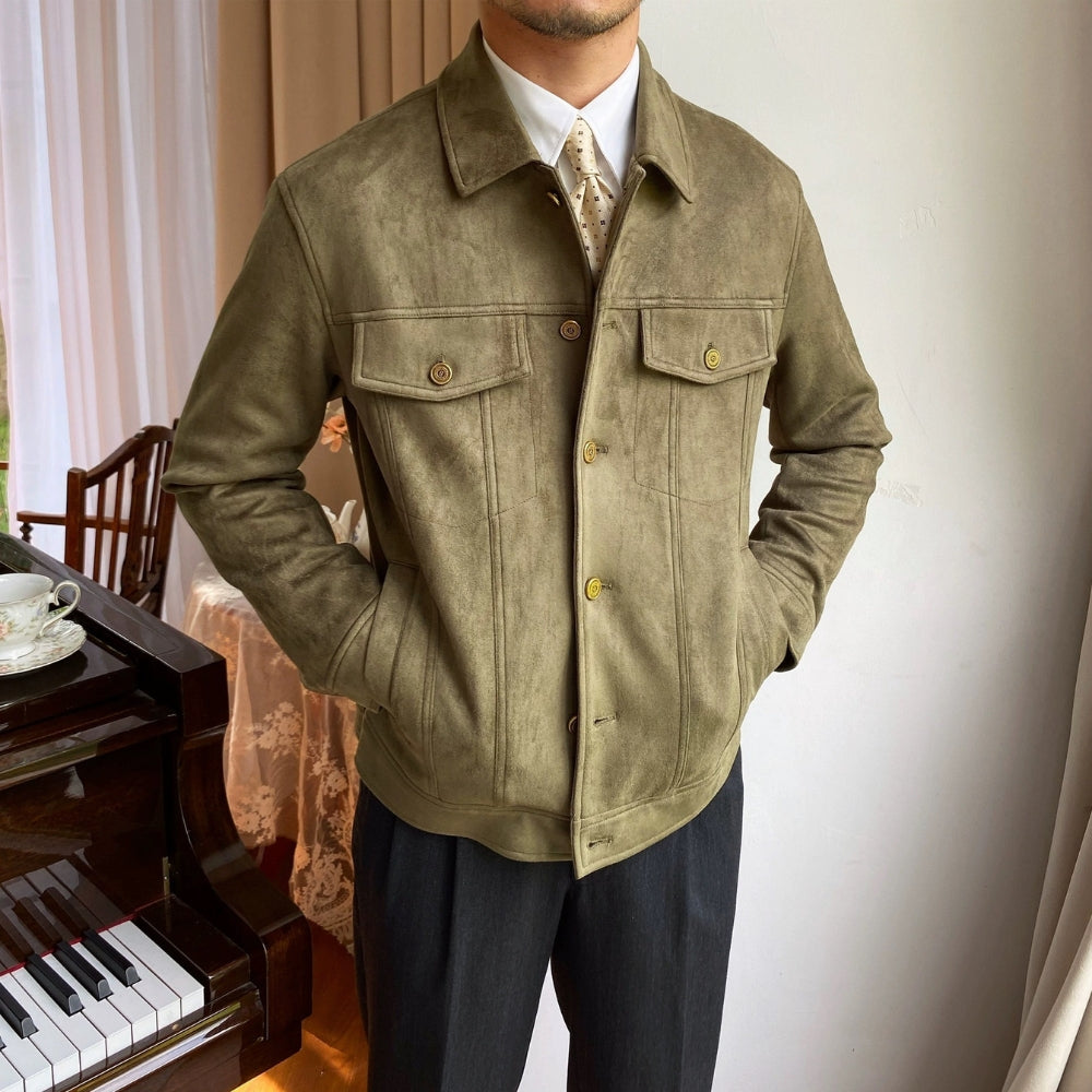 Burlane Suede Lapel Casual Jacket
