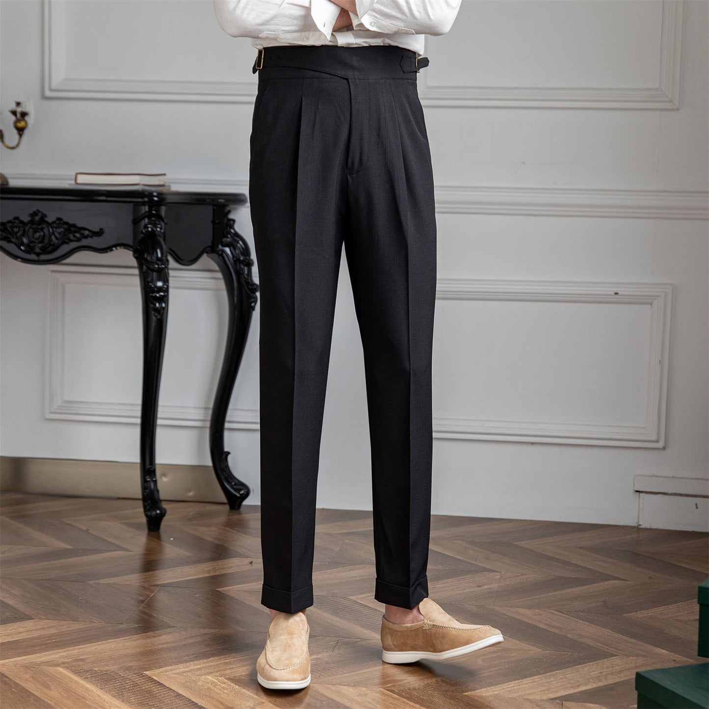 Burlane Straight Leg Pleated Trousers